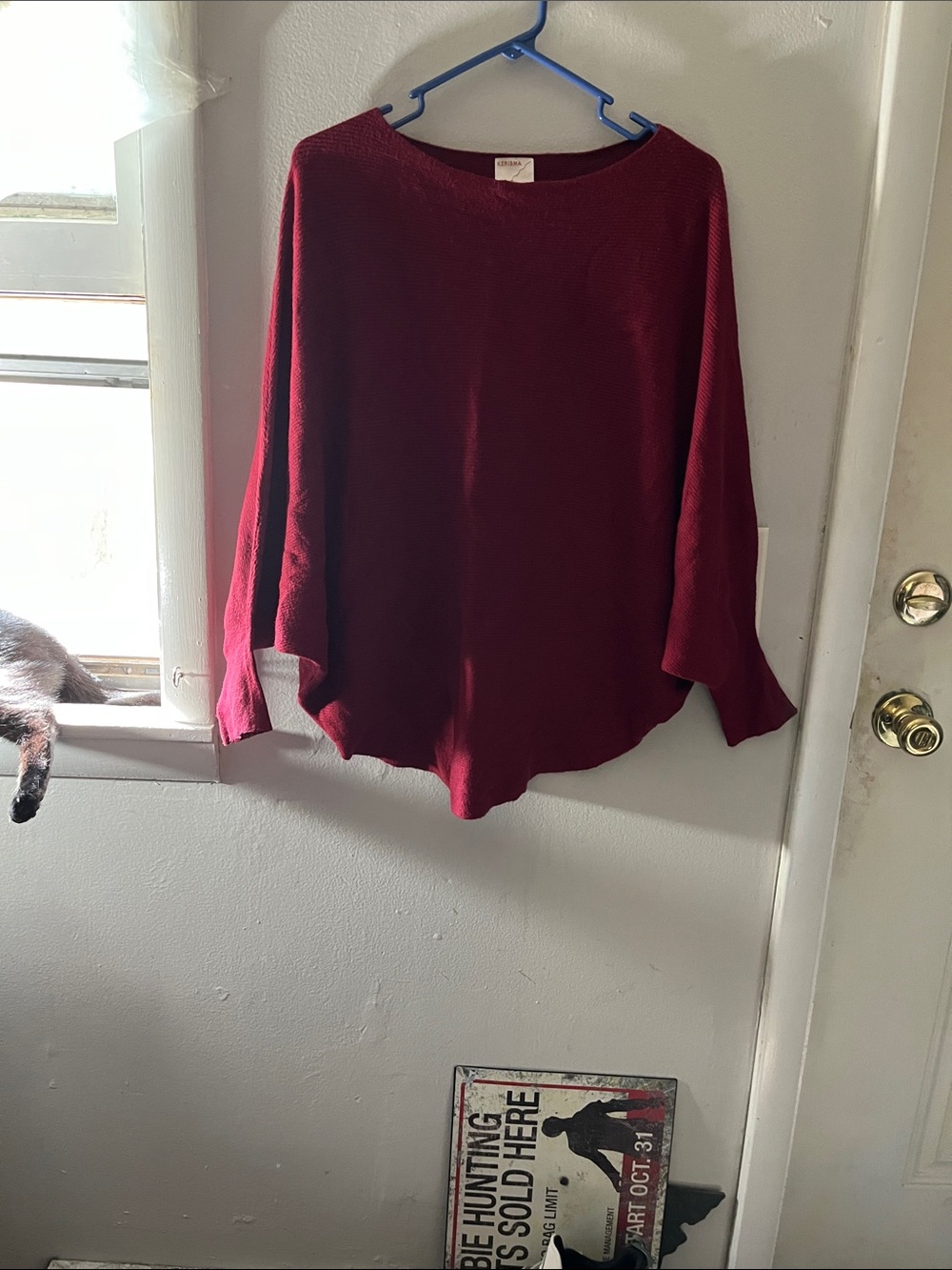 Kerisma Burgundy Boatneck Lightweight Knit Pullover